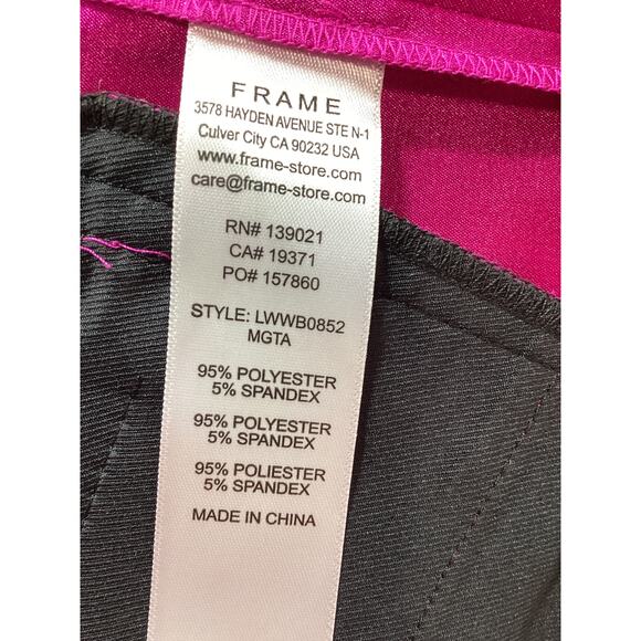 Frame 'Relaxed' Pink Satin Straight Cargo Pant Size 4 - NWT - Picture 5 of 5